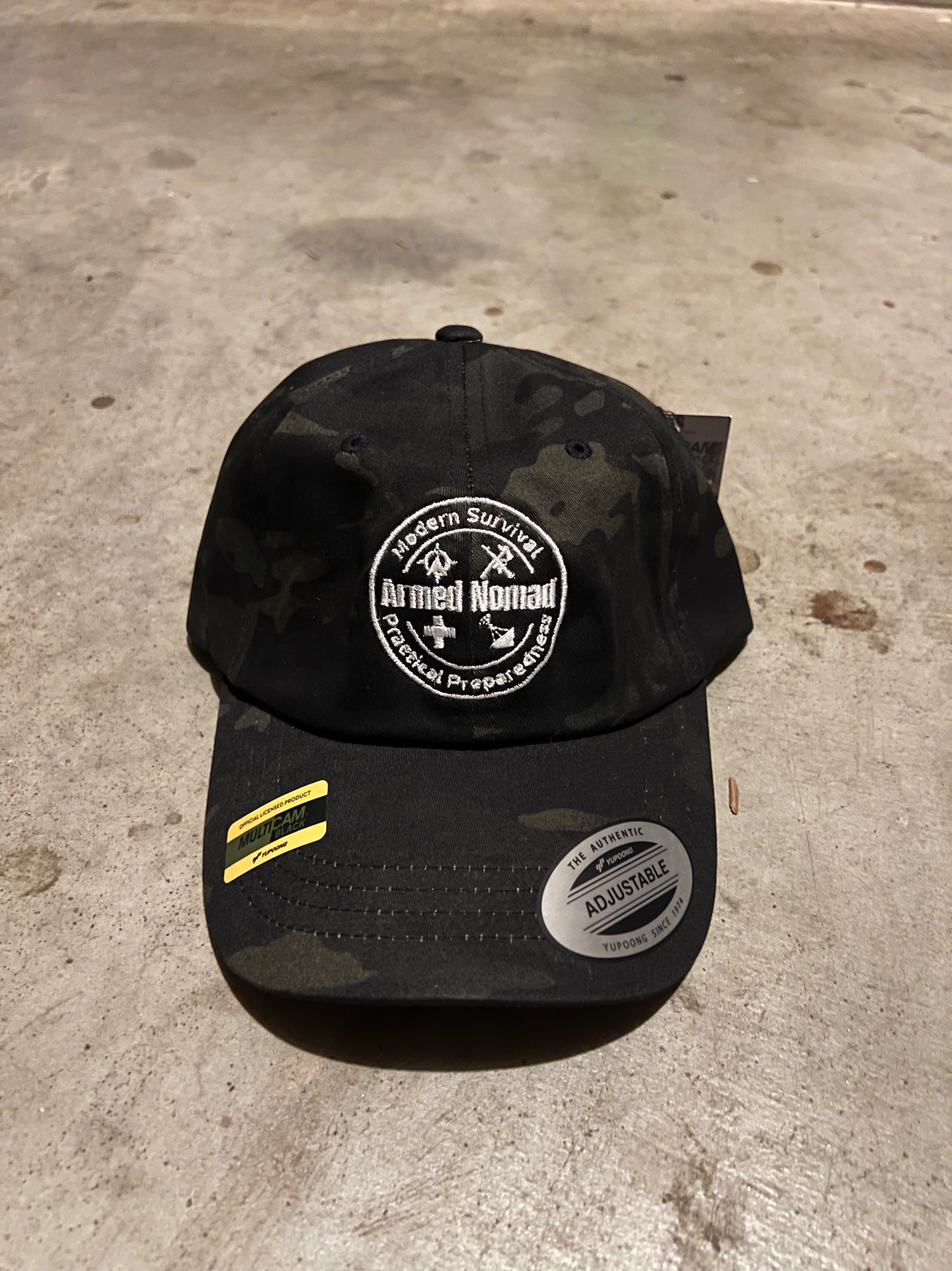White Circle Multicam Black Hat