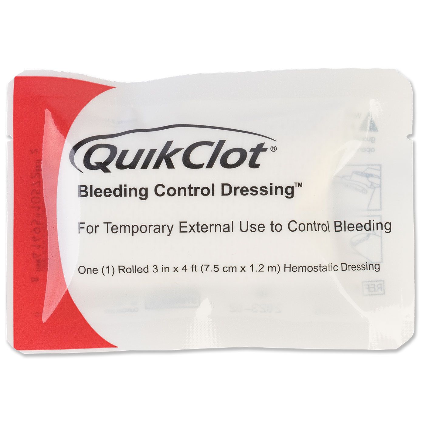 QuikClot Bleeding Control Roll Dressing - 3 in. x 4 ft