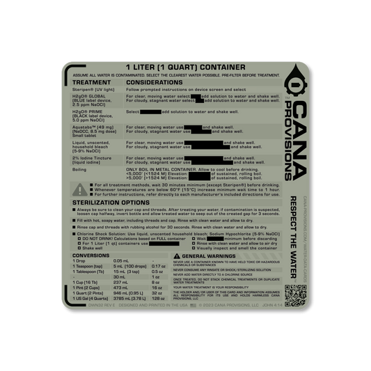 1 Liter / 1 Quart Decal