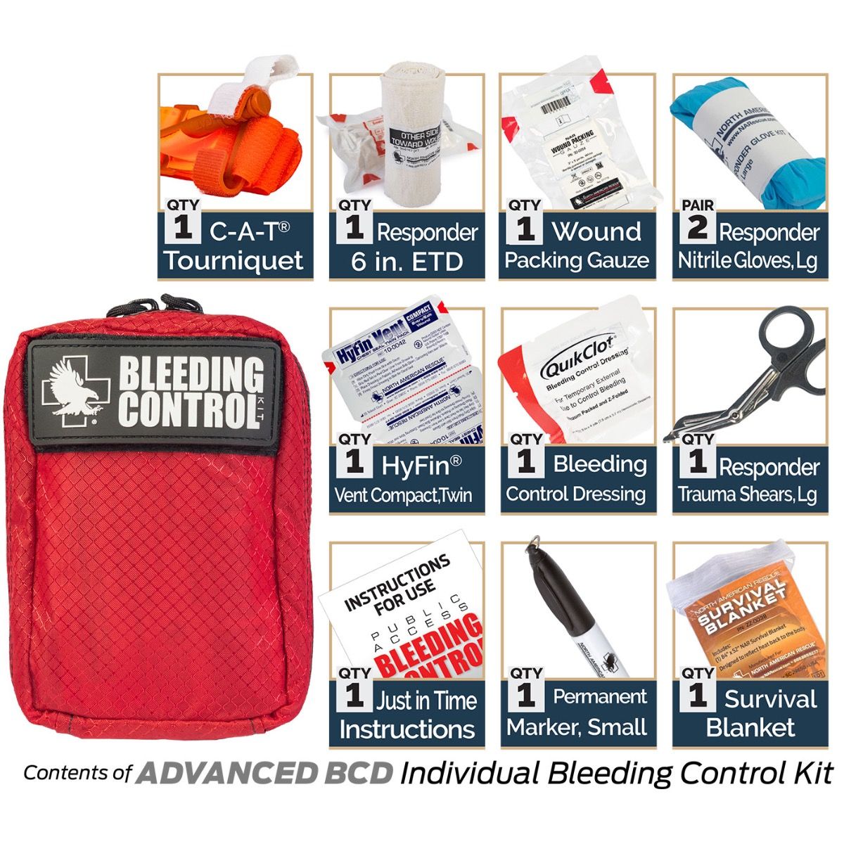Public Access Bleeding Control Stations - 8-Pack Nylon