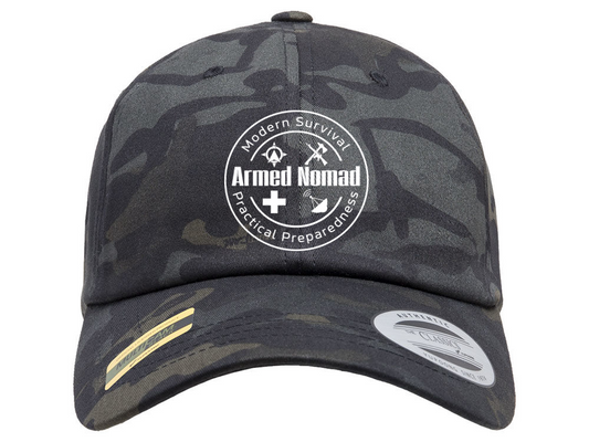 White Circle Multicam Black Hat