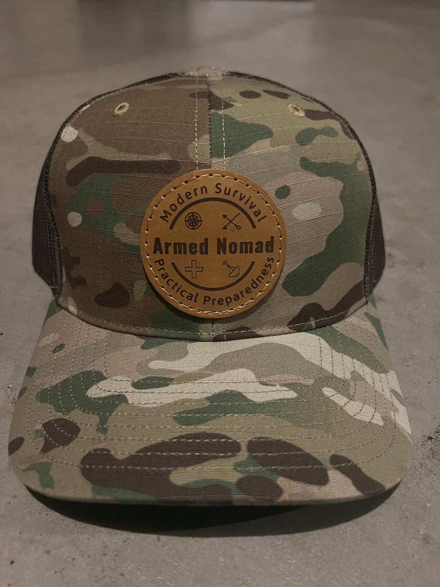 Multicam Leather Patch Trucker Hat - Richardson 862