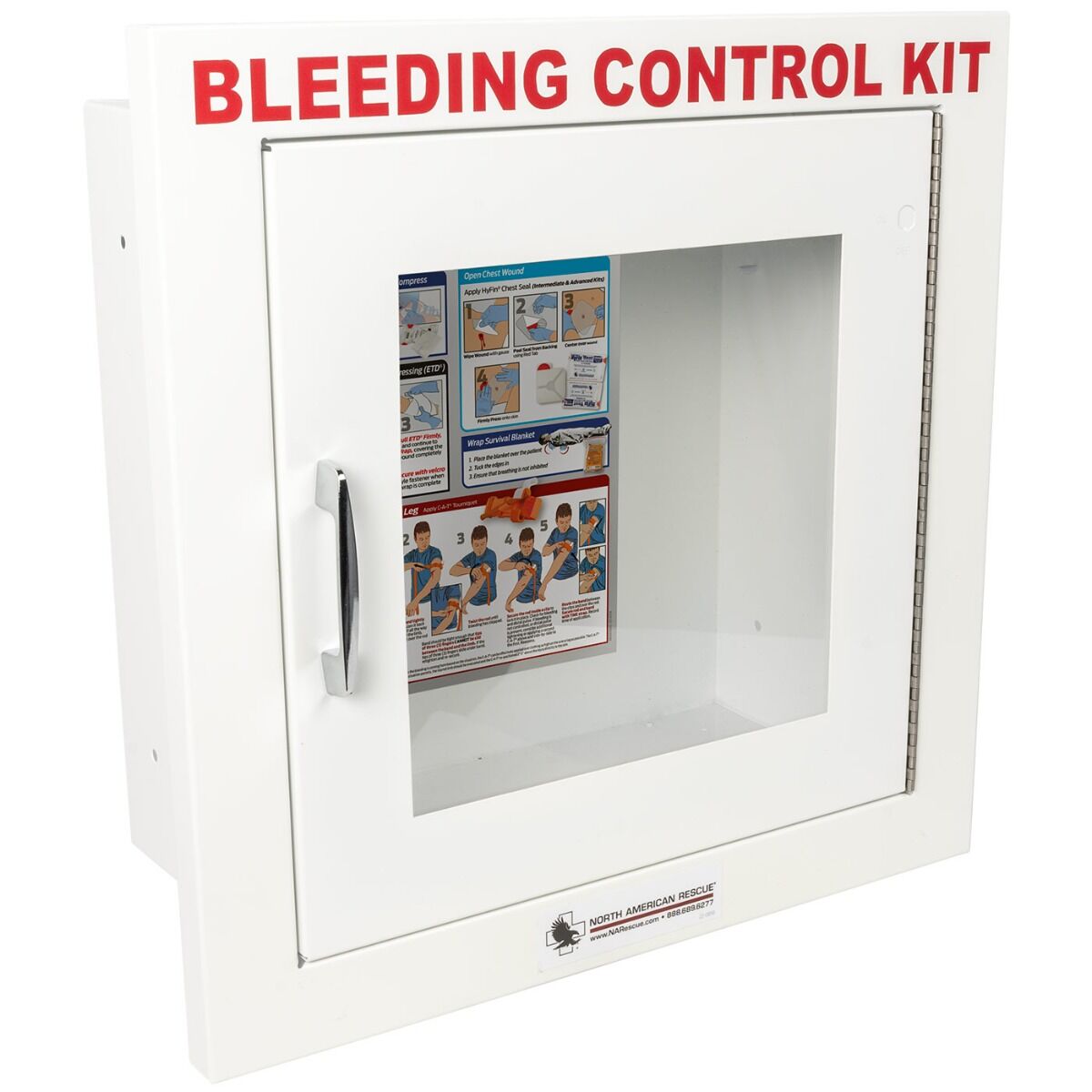 Public Access Bleeding Control Metal Semi-Recessed Wall Case